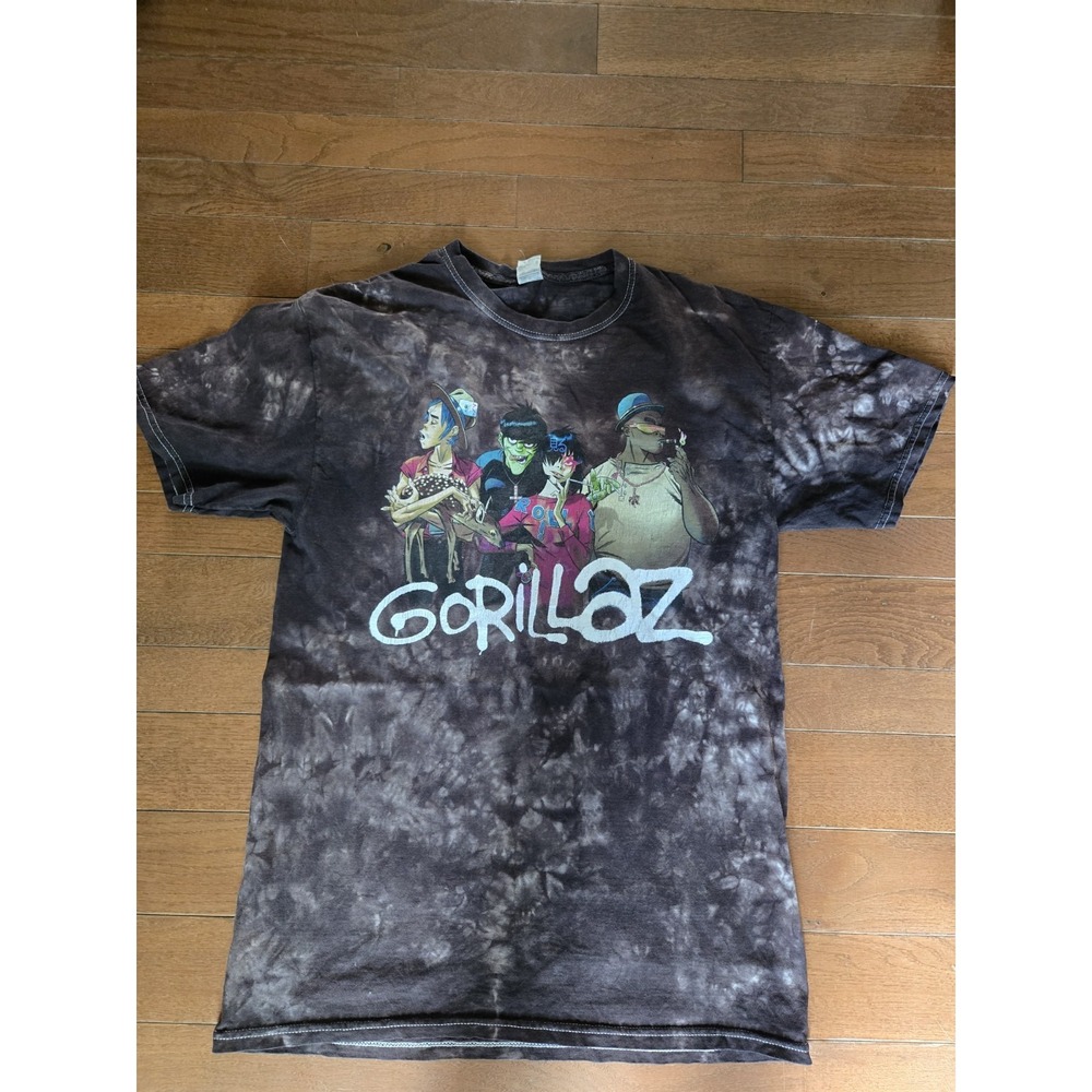Vintage Y2K Gorillaz Tie Dye Fruit of the Loom T Shirt Size M